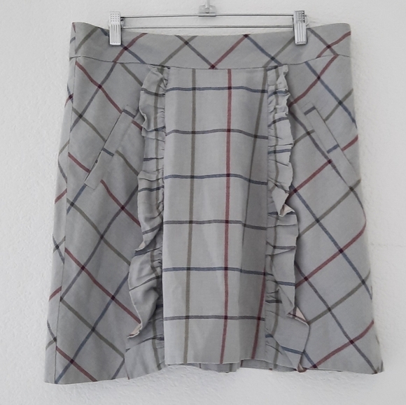 Anthropologie Edme & Esyllte Plaid A-Line Skirt 12P - Picture 2 of 6